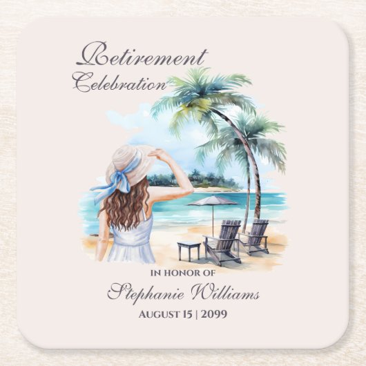 Das Wasser für Frauen im Ruhestand Rechteckiger Pappuntersetzer (Vorderseite)