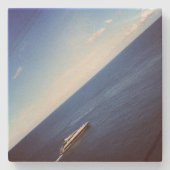 "Das Wasser ist steigender" Sandstein Steinuntersetzer (Vorderseite)