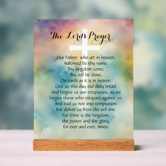 Das Wasserfarbenkreuz des Herrn Acrylschild (Neutral)