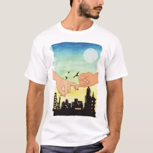 Das Wasserfarbenpaar verspricht einen Stadtbesicht T-Shirt
