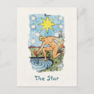 Das Watercolor-Bild der Star-Tarot-Karte Postkarte