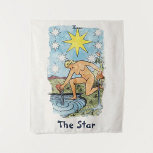 Das Watercolor-Bild der Star-Tarot-Karte Wandteppich