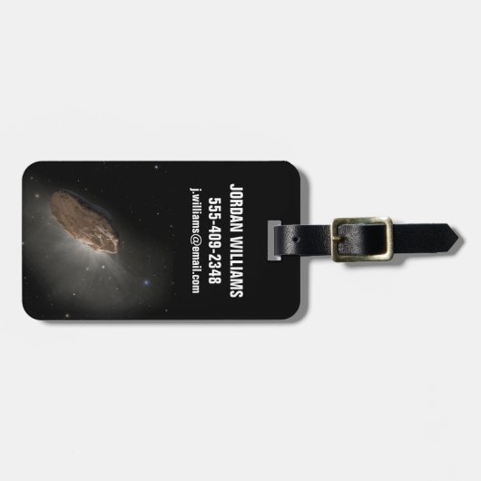 Das Wayward Interstellar Objekt Oumuamua. Gepäckanhänger (Vorderseite horizontal)