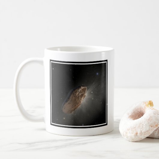 Das Wayward Interstellar Objekt Oumuamua. Kaffeetasse (Mit Donut)