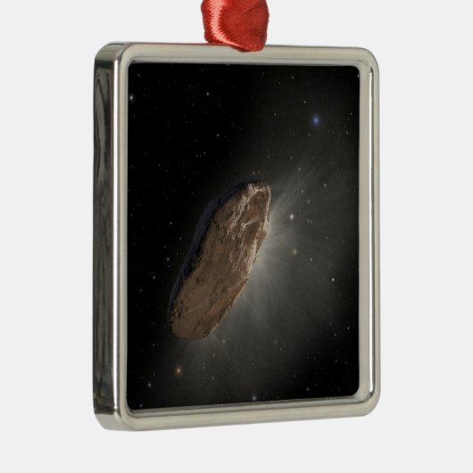 Das Wayward Interstellar Objekt Oumuamua. Ornament Aus Metall (Rechts)