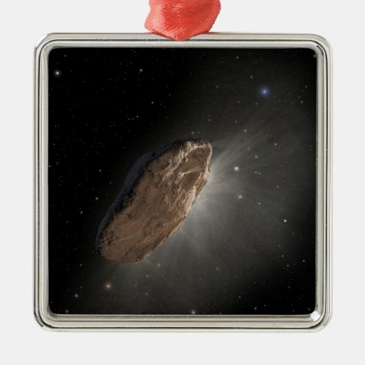 Das Wayward Interstellar Objekt Oumuamua. Ornament Aus Metall (Vorne)