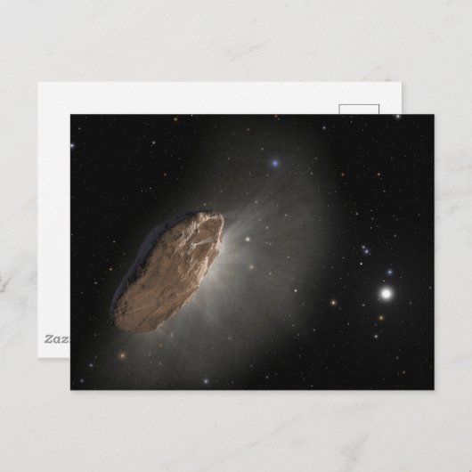 Das Wayward Interstellar Objekt Oumuamua. Postkarte (Vorne/Hinten)