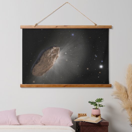 Das Wayward Interstellar Objekt Oumuamua. Wandteppich Mit Holzrahmen (Schlafzimmer)