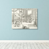 "Das Weaving von Blume'd Silks", zwei Frauen am Ar Leinwanddruck (Insitu (Holzboden))