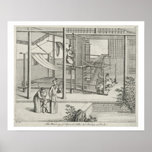 "Das Weaving von Blume'd Silks", zwei Frauen am Ar Poster (Vorne)