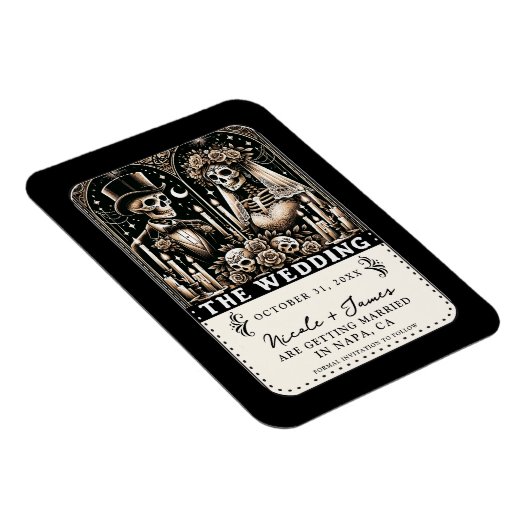 DAS WEDD-Tarot-Skelette Save the Date Magnet (Rechte Seite)