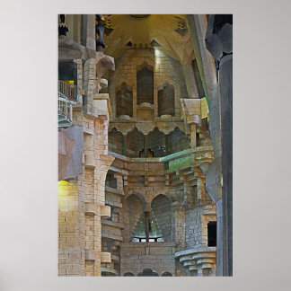 Das weiche Licht des Inneren der Sagrada Fami Poster
