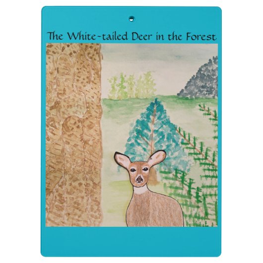 Das Weidehirsche im Wald Klemmbrett (Rückseite)