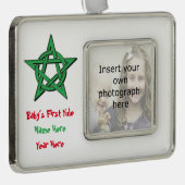 Das Weihnachten-Andenken-Verzierung Wiccan Babys Rahmen-Ornament Silber (Rechts)