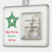 Das Weihnachten-Andenken-Verzierung Wiccan Babys Rahmen-Ornament Silber (Links)