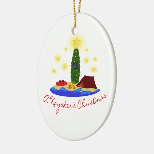 DAS WEIHNACHTEN DES KAYAKERS KERAMIK ORNAMENT (Links)