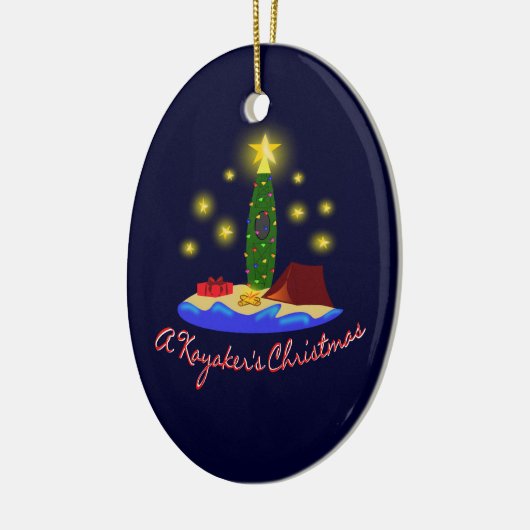 Das Weihnachten des Kayakers Keramik Ornament (Links)