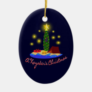 Das Weihnachten des Kayakers Keramik Ornament