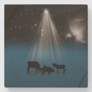 Das Weihnachten, religiös, Geburt Christi, spielt Steinuntersetzer