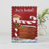 Das weihnachtliche Whimsey-PARTY des Workshops Einladung (Stehend Vorderseite)