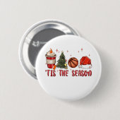 Das Weihnachtsbasketball der Weihnachtszeit Button (Vorne & Hinten)