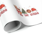 Das Weihnachtsbasketball der Weihnachtszeit Geschenkpapier (Rolleneckpunkt)
