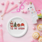 Das Weihnachtsbasketball der Weihnachtszeit Pappteller (Party)