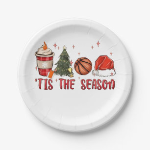 Das Weihnachtsbasketball der Weihnachtszeit Pappteller