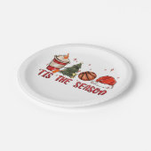 Das Weihnachtsbasketball der Weihnachtszeit Pappteller (Schrägansicht)