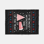 Das Weihnachtsbaum Cake Ugly Xmas Swea Fleecedecke (Vorderseite (Horizontal))