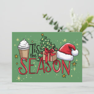 Das Weihnachtsbaum Latte Coffee Xmas der Saison Feiertagskarte
