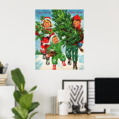 Das Weihnachtsbaum-Poster bekommen Poster (Heimbüro)