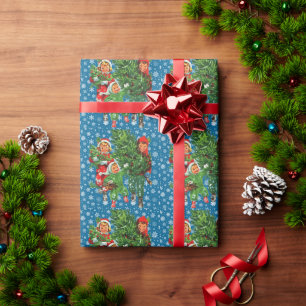 Das Weihnachtsbaumwrapping Paper erhalten Geschenkpapier