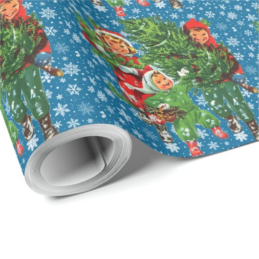Das Weihnachtsbaumwrapping Paper erhalten Geschenkpapier (Rolleneckpunkt)