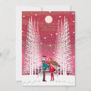 Das Weihnachtsbild des glücklichen Paares Feiertagskarte