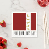 Das Weihnachtsbuch der Red White Gold Cats Serviette (Beispiel)