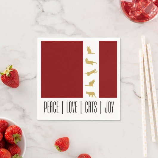 Das Weihnachtsbuch der Red White Gold Cats Serviette (Beispiel)