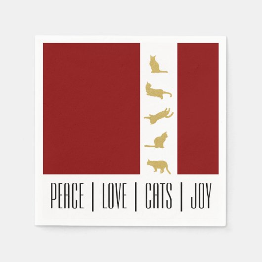 Das Weihnachtsbuch der Red White Gold Cats Serviette (Vorderseite)