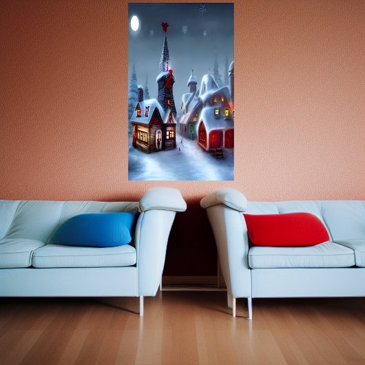Das Weihnachtsdorf | AI Art Poster
