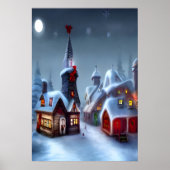 Das Weihnachtsdorf | AI Art Poster (Vorne)