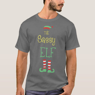 Das Weihnachtself-T-Shirt von Sassy Elf passt zu F T-Shirt