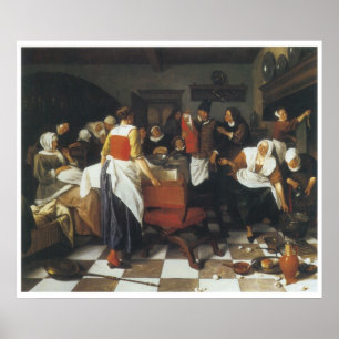 Das Weihnachtsfest, 1664 Jan Steen Poster
