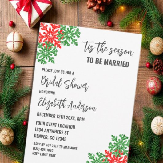 Das Weihnachtsfest-Brautparty der Saison Einladung