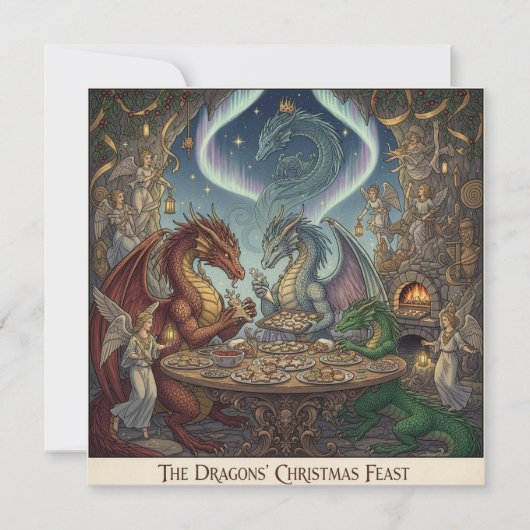 Das Weihnachtsfest der Drachen – Feiertags-Einladu (Vorderseite)