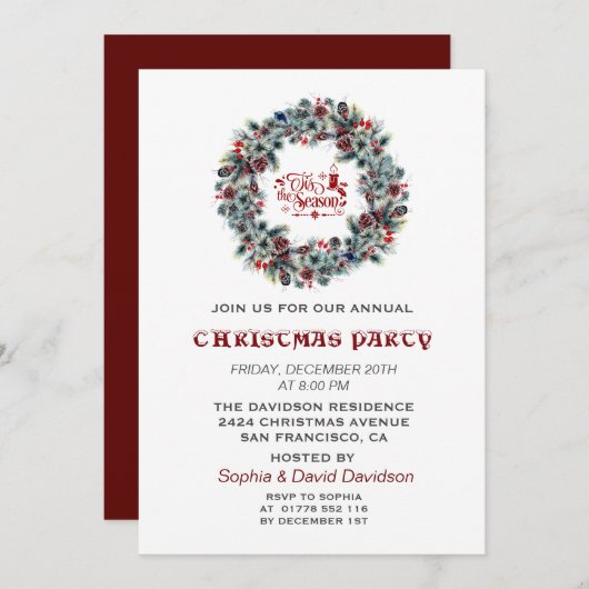 'Das Weihnachtsfest der Jahreszeit im Winterkreide Einladung (Vorne/Hinten)