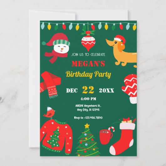 Das Weihnachtsfest Einladung (Vorderseite)