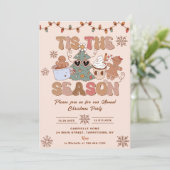 Das Weihnachtsfest Groovy Cookies Weihnachts-Party Einladung (Stehend Vorderseite)