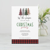 Das Weihnachtsfest in der Karierten Jahreszeit Par Einladung (Stehend Vorderseite)