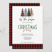 Das Weihnachtsfest in der Karierten Jahreszeit Par Einladung (Vorne/Hinten)