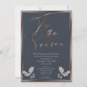 Das Weihnachtsfest in der Saison Blau und Kupfer i Einladung (Vorderseite)